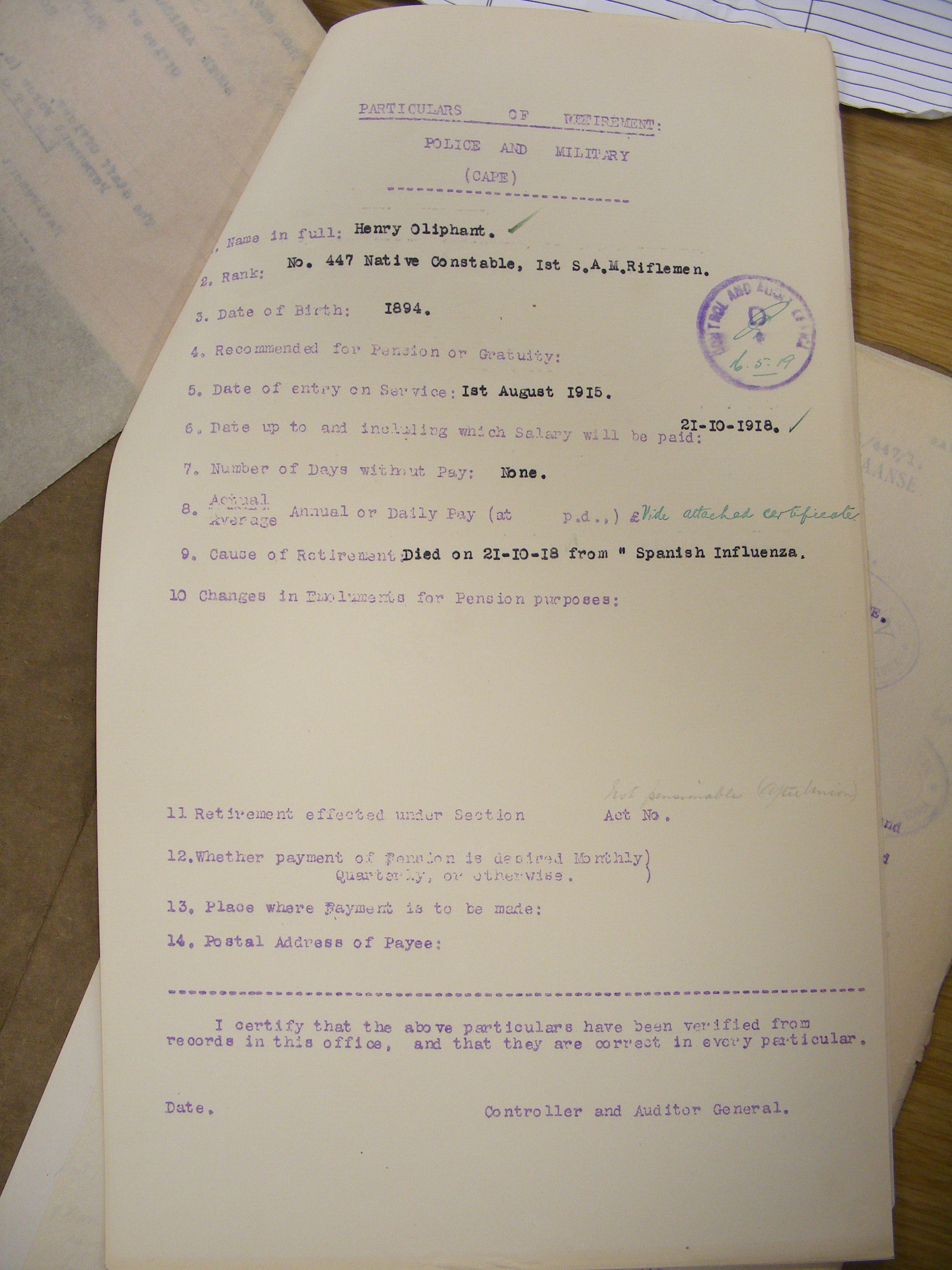 Photo from /search/photos/Archive WW1 Cards/Last Name - O/OLIPHANT H (447) SAMR/DSCF7355.JPG
